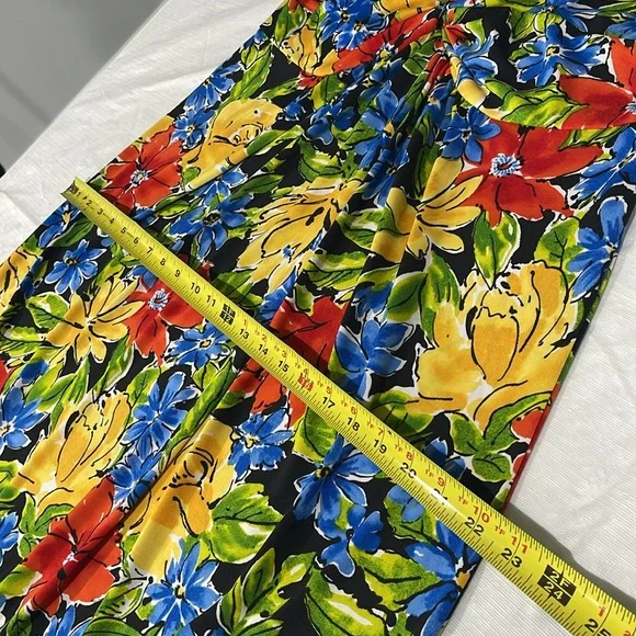 Rafaella women’s size large floral pattern maxi dress with side slits stretchy - Picture 14 of 16